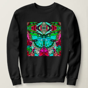 Butterfly en Medallion Batik Pattern in Turquoise Trui