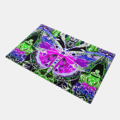Butterfly en Medallion Batik Pattern in Violet Deurmat (Schuin)