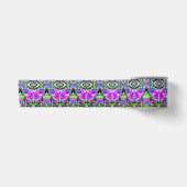 Butterfly en Medallion Batik Pattern in Violet Satijnen Lint (Voorkant)