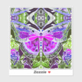 Butterfly en Medallion Batik Pattern in Violet Sticker (Vel)