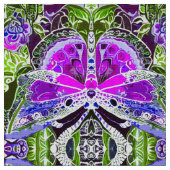 Butterfly en Medallion Batik Pattern in Violet Stof (Close Up)