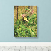 Butterfly en Milkweed Canvas Afdruk (Insitu (Houten vloer))