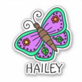  Butterfly en naam op maat Sticker (Voorkant)