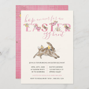 Butterfly en PaasBunny Brunch en Egg Hunt Kaart