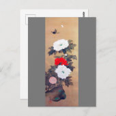 Butterfly en Peony Flower, Watanabe Seitei Briefkaart (Voorkant / Achterkant)