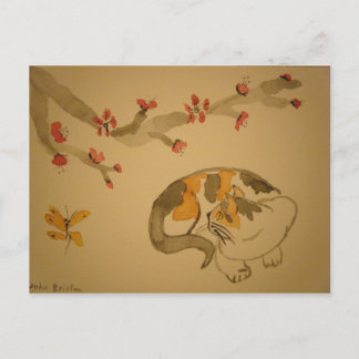 Butterfly en Plum Blossom Briefkaart