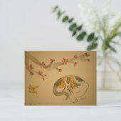 Butterfly en Plum Blossom Briefkaart (Staand voorkant)