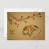 Butterfly en Plum Blossom Briefkaart (Voorkant / Achterkant)