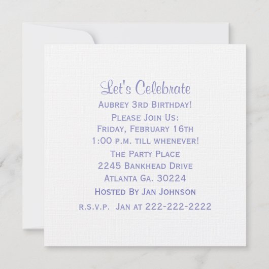 Butterfly en pooldot : partijuitnodiging kaart (Achterkant)