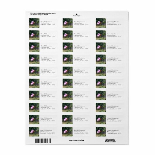 Butterfly en Roos van Sharon-Adresetiketten Etiket (Full Sheet)