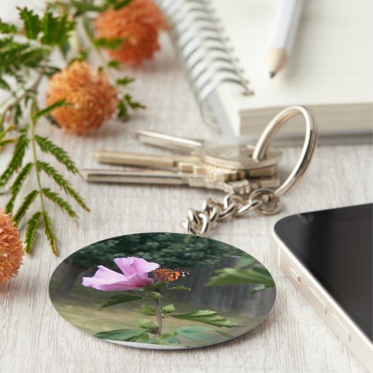 Butterfly en Roos van Sharon Sleutelhanger (Zijkant)