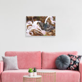 Butterfly en Roze danseringsventiel Canvas Afdruk (Insitu (Woonkamer))