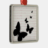 Butterfly en roze noten metalen ornament (Rechts)