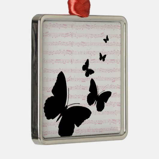 Butterfly en roze noten metalen ornament (Rechts)