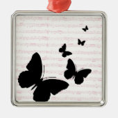 Butterfly en roze noten metalen ornament (Voorkant)