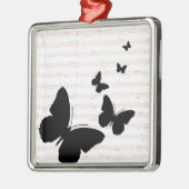 Butterfly en roze noten metalen ornament (Links)