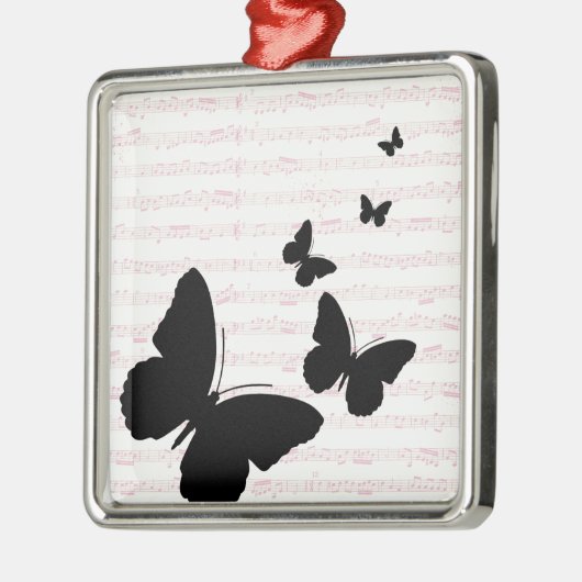 Butterfly en roze noten metalen ornament (Links)