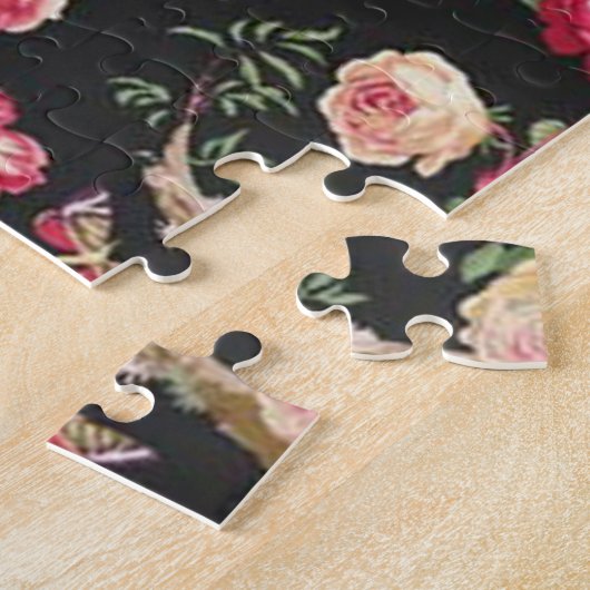 Butterfly en roze rozen legpuzzel (Zijkant)