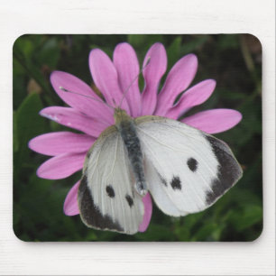 Butterfly en roze ventilator Mousepad Muismat
