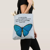 Butterfly en scripts in Blue Canvas tas (Dichtbij)