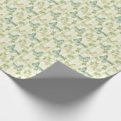 Butterfly en Stripes Groene Verjaardag Cadeauverpa Cadeaupapier (Hoek)