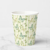 Butterfly en Stripes Groene Verjaardag Papier Cups Papieren Bekers (Links)