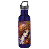 Butterfly en tuingodin in Waterverf Blues C Waterfles (Voorkant)