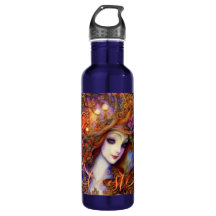 Butterfly en tuingodin in Waterverf Blues C