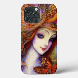 Butterfly en tuingodin in Waterverf Blues Case-Mate iPhone Case