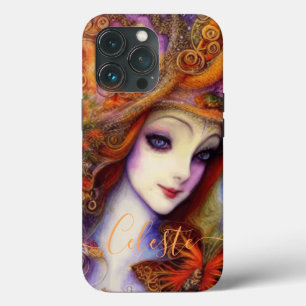 Butterfly en tuingodin in Waterverf Blues Case-Mate iPhone Case