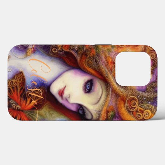 Butterfly en tuingodin in Waterverf Blues Case-Mate iPhone Case (Achterkant (horizontaal))
