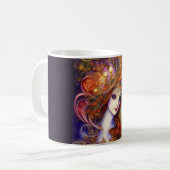 Butterfly en tuingodin in Waterverf Blues Koffiemok (Voorkant links)