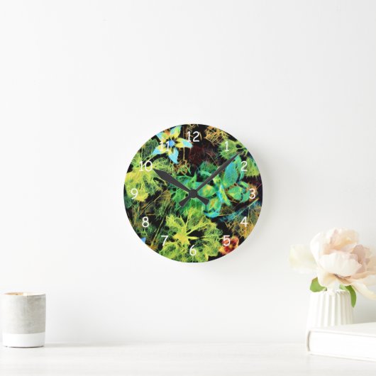 Butterfly en ventilator Rodilius Round Wall Clock Ronde Klok (Huis)