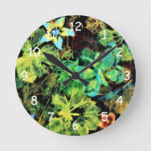 Butterfly en ventilator Rodilius Round Wall Clock Ronde Klok (Voorkant)