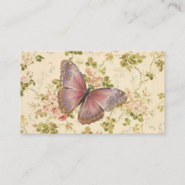 Butterfly en wijnstokken Shabby Chic QR Code Contactkaartje
