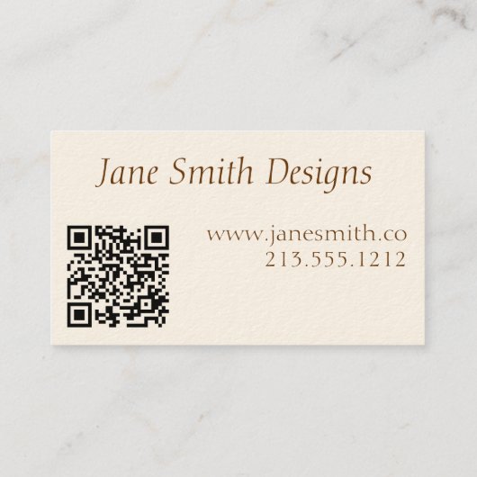 Butterfly en wijnstokken Shabby Chic QR Code Contactkaartje (Achterkant)