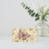 Butterfly en wijnstokken Shabby Chic QR Code Contactkaartje (Staand voorkant)