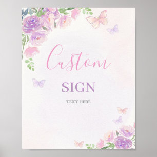 Butterfly Enchanted Baby shower aangepast Poster