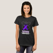 Butterfly Epilepsy Ribbon Epilepsie Ziekte Awaren T-shirt (Voorkant volledig)