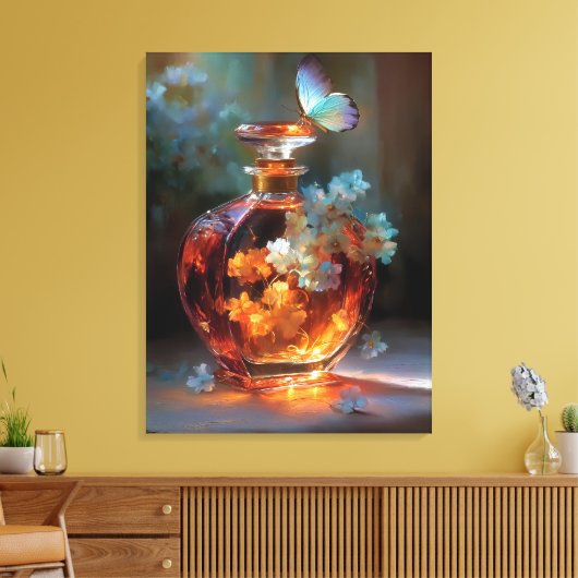 Butterfly Essence – Betoverd bloemig parfum Canvas Afdruk (Insitu (Woonkamer))