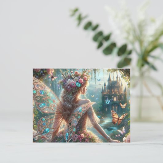 Butterfly Fairy Briefkaart (Staand voorkant)