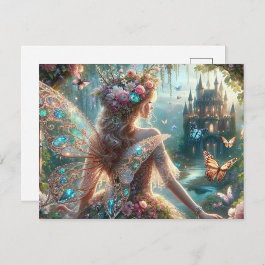Butterfly Fairy Briefkaart (Voorkant / Achterkant)