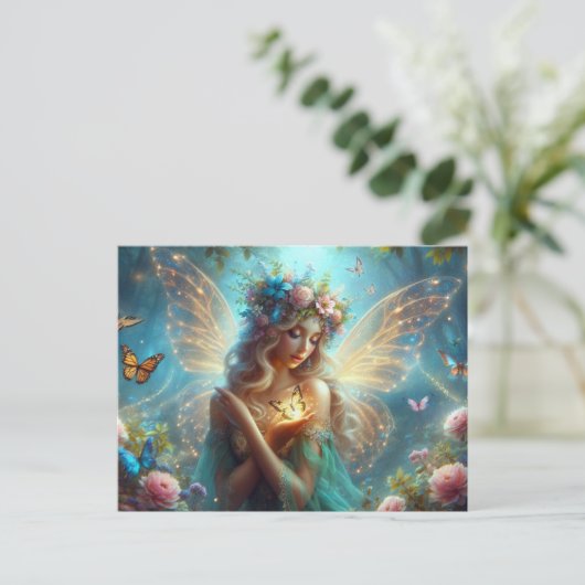Butterfly Fairy Briefkaart (Staand voorkant)