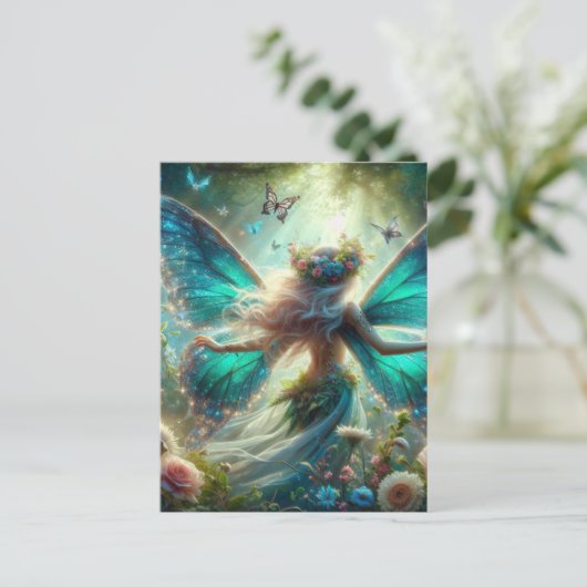 Butterfly Fairy Briefkaart (Staand voorkant)