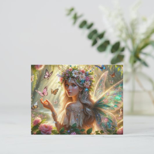 Butterfly Fairy Briefkaart (Staand voorkant)