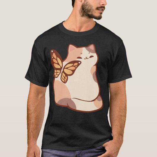 Butterfly Fairy Calico Cat T-shirt (Voorkant)