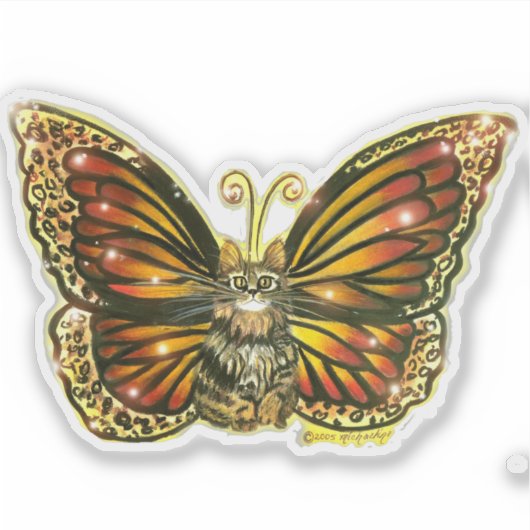 Butterfly Fairy Cat Sticker Cutout (Voorkant)