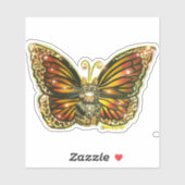 Butterfly Fairy Cat Sticker Cutout (Vel)