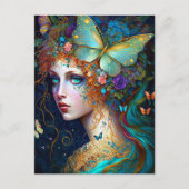 Butterfly Fairy Elf Lady Fantasy Art Briefkaart (Voorkant)