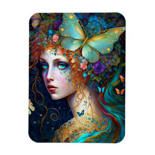 Butterfly Fairy Elf Lady Fantasy Art Magneet